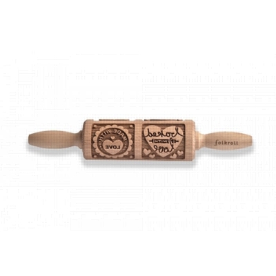 WOODEN ROLLING PIN WITH LABEL DECORATION