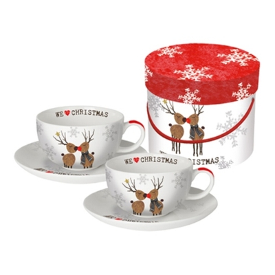 CAPPUCCINO CUP SET WE LOVE CHRISTMAS