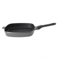 Bistecchiera con manico amovibile 28 cm grigia - Gem